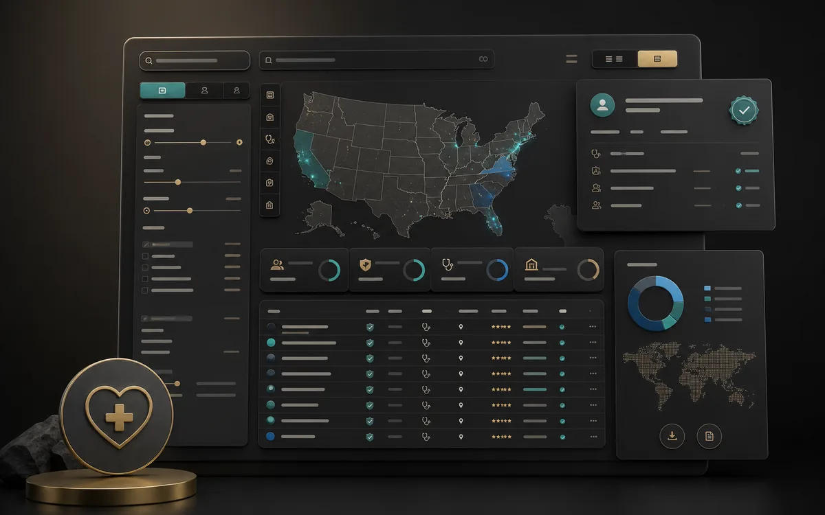 Conceptual Concierge Medicine Database search and verification dashboard