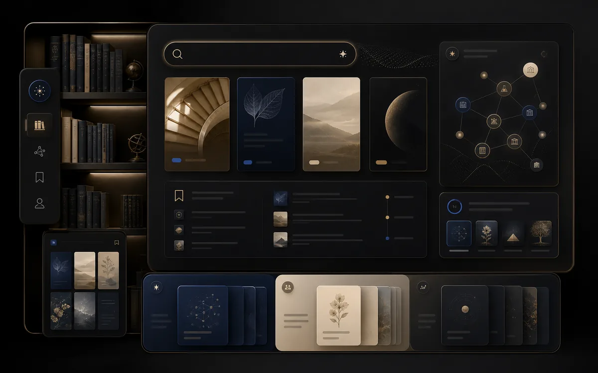 Conceptual Digital Library AI search and content interface