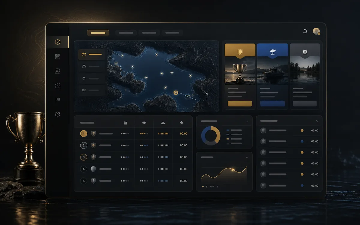 Conceptual M2 Fishing tournament management dashboard
