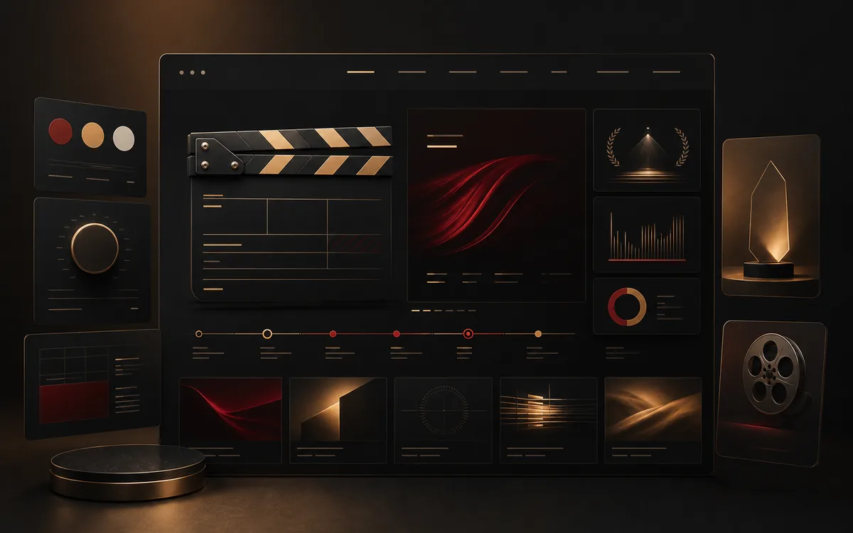 Conceptual Maximal Entertainment film production portfolio interface