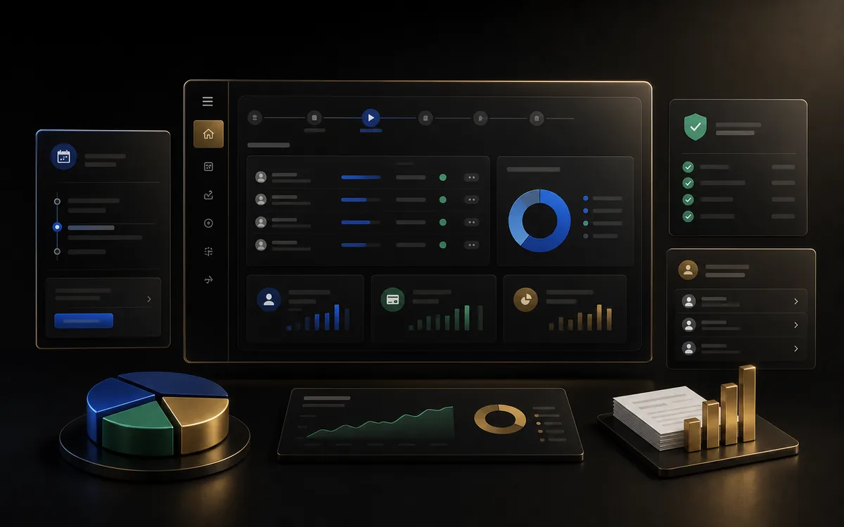 Conceptual PayrollBridge payroll and compliance dashboard