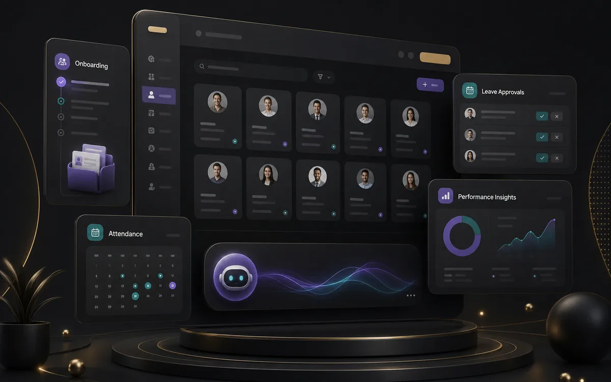 Conceptual PeoplePulse AI HR management dashboard