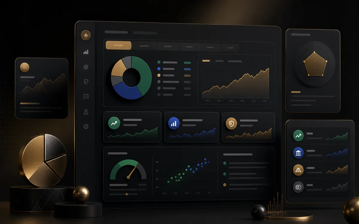 Conceptual TinderWealth investment management dashboard
